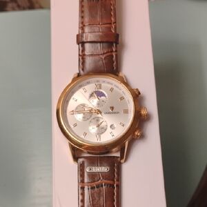 LiGE Mens Watch With Brown Leather